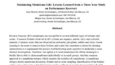 MAXIMIZING MEMBRANE LIFE: LESSONS LEARNED FROM A THREE YEAR STUDY ON PERFORMANCE RECOVERY.